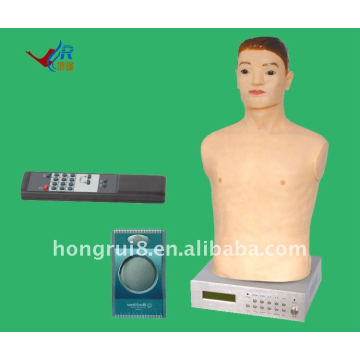 Digital remote computer simulated human chest cardiopulmonary auscultation,CPR manikin